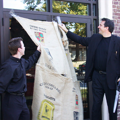 Image of the grand opening of the first Roasterie cafe in Brookside. 